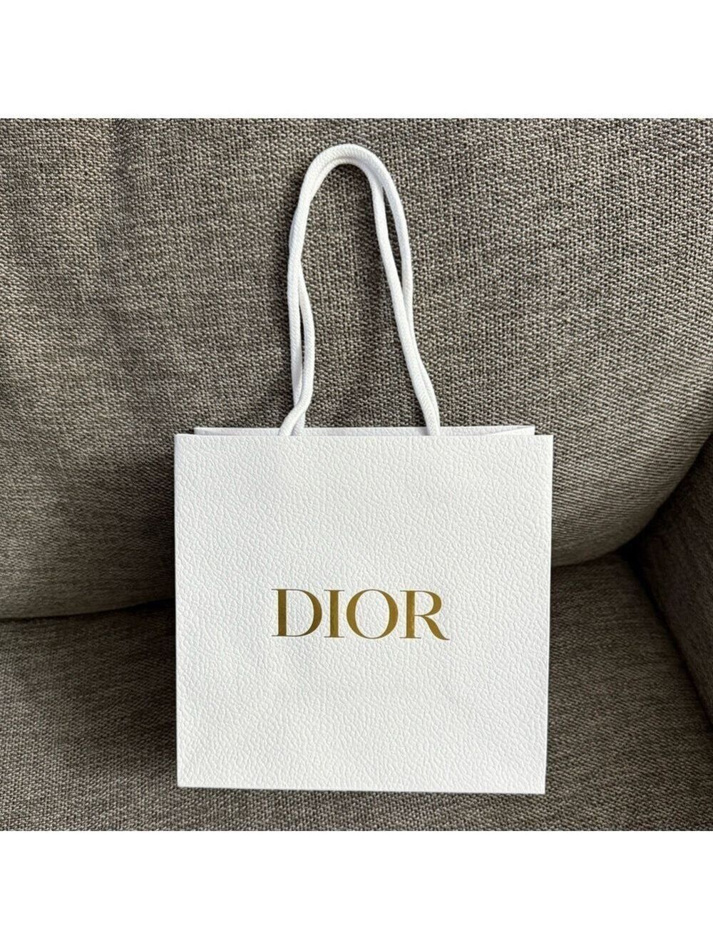 Christian Dior Small Square Gift Paper Bag White New Empty Authentic